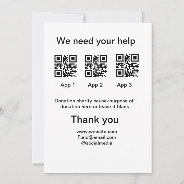 Cartes Pour Fêtes Annuelles Donation Collection conseil pot ajouter votre q r  (Devant)