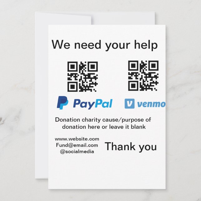 Cartes Pour Fêtes Annuelles Donation Collection conseil pot ajouter votre q r  (Devant)
