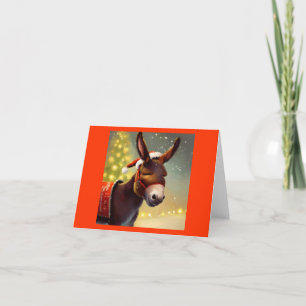 Cartes Pour Fêtes Annuelles Donkey de Noël 4