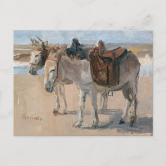 Cartes Pour Fêtes Annuelles Donkeys at the Beach Postcard
