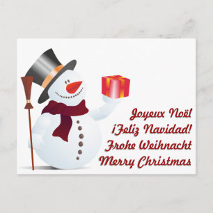 Cartes Pour Fêtes Annuelles Donner bonhomme de neige...