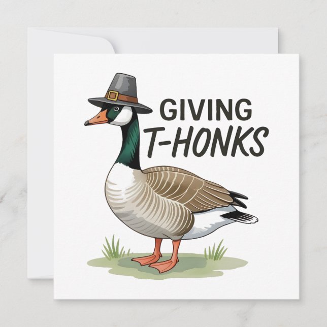 Cartes Pour Fêtes Annuelles Donner des thonks Thanksgiving Goose (Devant)