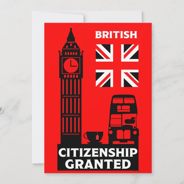 Cartes Pour Fêtes Annuelles Dons de citoyenneté britannique (Devant)