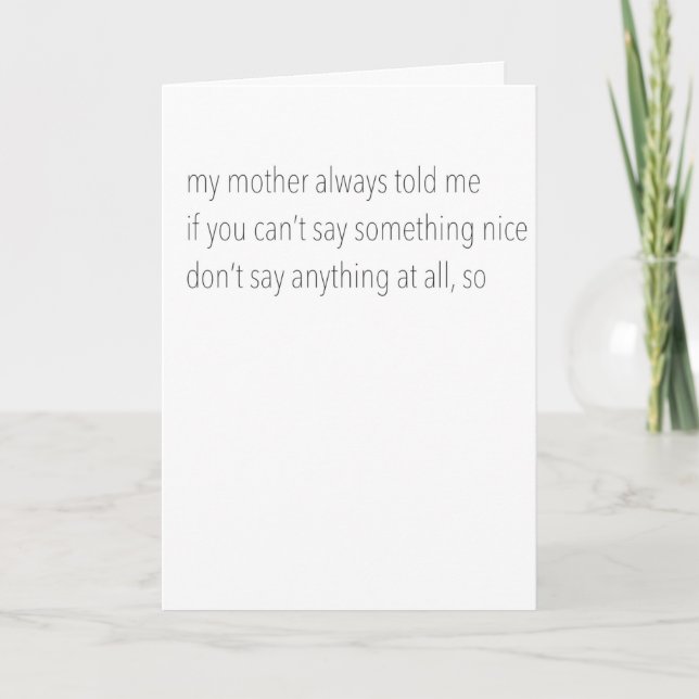 Cartes Pour Fêtes Annuelles "Don't Say Anything" Funny Greeting Card (Devant)