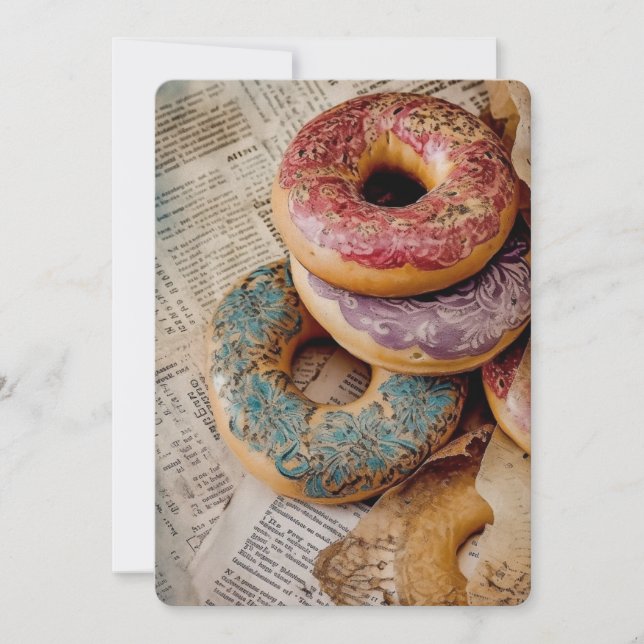 Cartes Pour Fêtes Annuelles Donut floral (Devant)