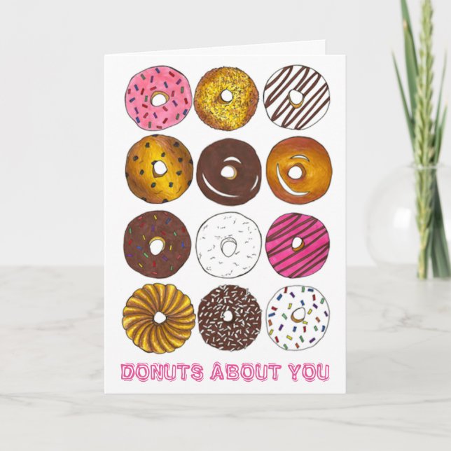 Cartes Pour Fêtes Annuelles Donuts About You Valentine's Day Love Donut Card (Devant)