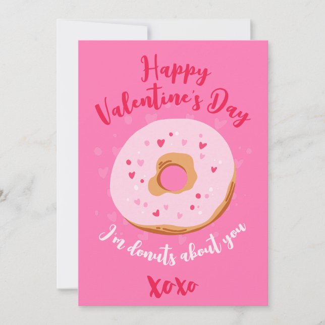 Cartes Pour Fêtes Annuelles Donuts about you XOXO Love Hearts Valentines Pink (Devant)