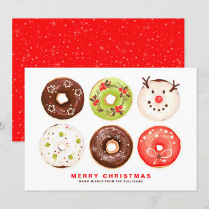 Cartes Pour Fêtes Annuelles Donuts colorés et festifs Joyeux Noël