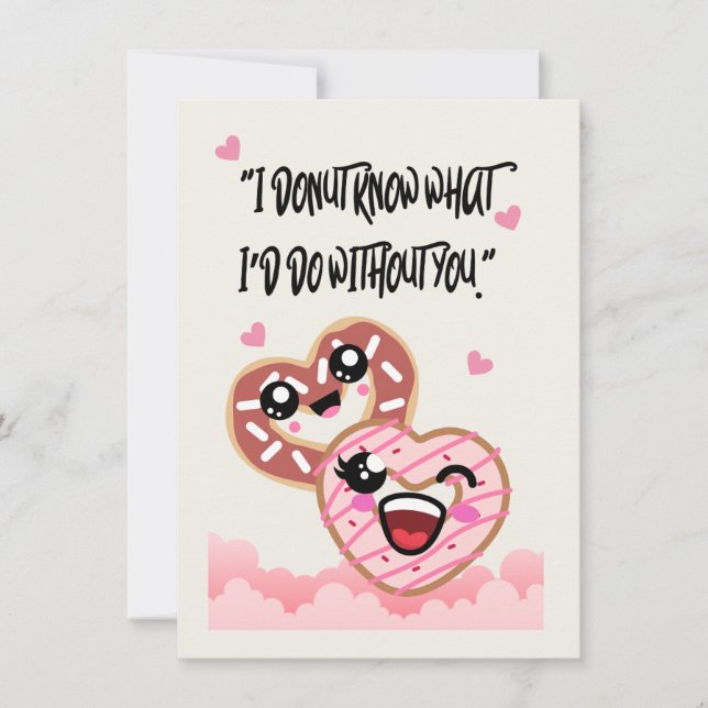 Cartes Pour Fêtes Annuelles donuts d'amour valentin (Devant)