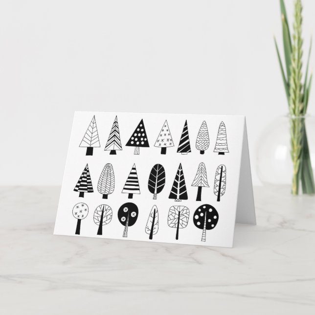 Cartes Pour Fêtes Annuelles Doodarbres d'hiver (Devant)