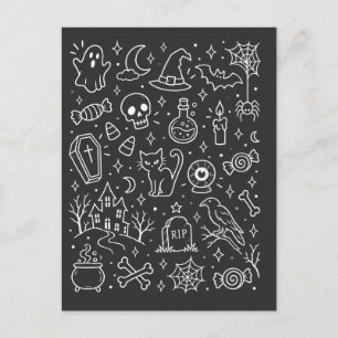 Cartes Pour Fêtes Annuelles Doodle Halloween en retour