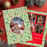 Cartes Pour Fêtes Annuelles Doodle Whimsical Christmas Custom 5 Photo Collage<br><div class="desc">Carte parfaite pour un accueil de vacances amusant! L'art fait main pour vous ! ENTIÈREMENT PERSONNALISABLE ! Cliquez sur "Personnaliser" ci-dessus pour modifier le texte à l'avant et à l'arrière et ajouter vos propres photos à l'avant et à l'arrière. Cliquez sur "modifier à l'aide de l'outil de conception" pour ajuster...</div>