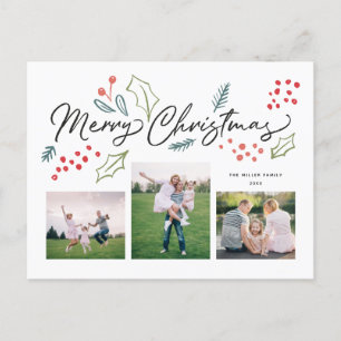 Cartes Pour Fêtes Annuelles Doodles colorés Joyeux Noël Multi Photo