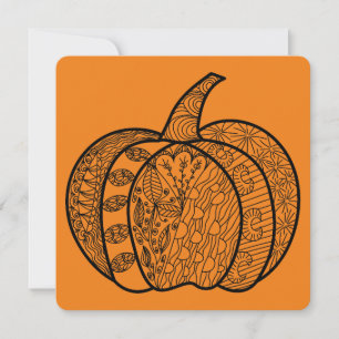 Cartes Pour Fêtes Annuelles Doodles d'Halloween boho mandala citrouilles Autom