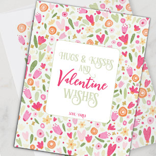 Cartes Pour Fêtes Annuelles Doodles Fleurs Valentine's Day Holiday Card