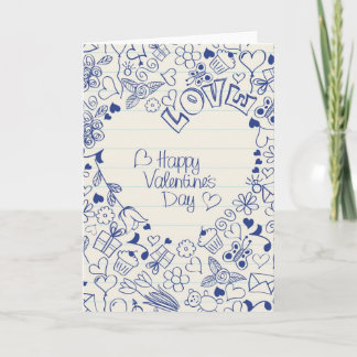 Cartes Pour Fêtes Annuelles Doodles Heureuses Saintes-Valentin !
