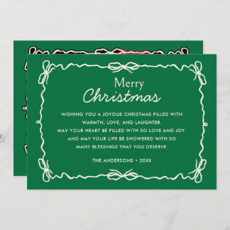 Cartes Pour Fêtes Annuelles Doodles verts et crémeux tirés à la main Photo de 