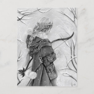 Cartes Pour Fêtes Annuelles Doorway to winter fantasy winter archer girl card
