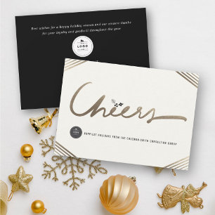 Cartes Pour Fêtes Annuelles Doré élégant or brille Calligraphie Business Ho