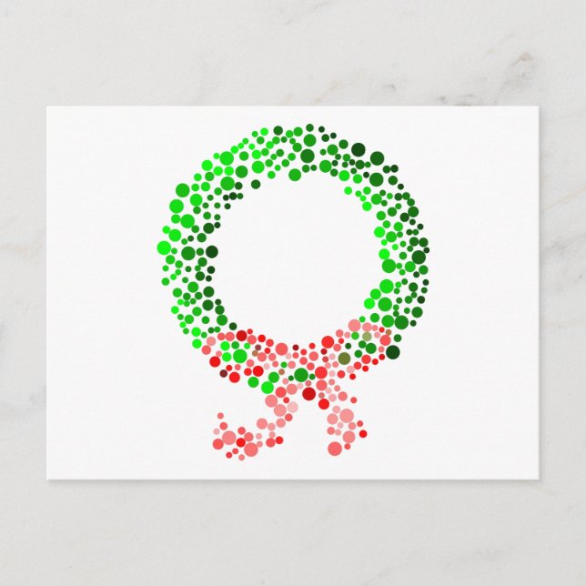 Cartes Pour Fêtes Annuelles Dot Christmas Wreath avec Bow (Devant)