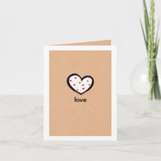 Cartes Pour Fêtes Annuelles Dotty Hearts kraft Love Note Card