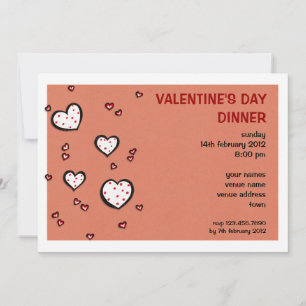 Cartes Pour Fêtes Annuelles Dotty Hearts kraft rouge Saint-Valentin Dîner