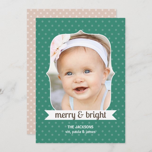 Cartes Pour Fêtes Annuelles Dotty over Christmas Ultramarine Photo Holiday (Devant / Derrière)