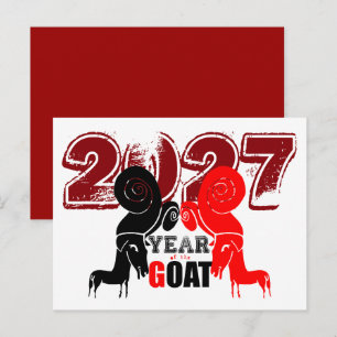 Cartes Pour Fêtes Annuelles Double Chèvre Impaire Année Zodiacale Chinoise 202