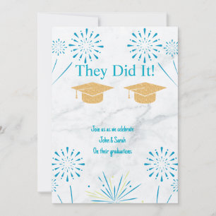Cartes Pour Fêtes Annuelles Double Graduation Party Sparklers