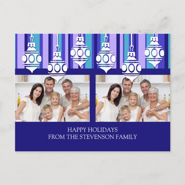 Cartes Pour Fêtes Annuelles Double Photo Joyeuses Fêtes de Noël Cartes postale (Devant)