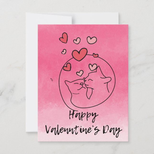 Cartes Pour Fêtes Annuelles Douce fête de la Saint-Valentin pour chat (Devant)