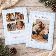 Douce Gingham Bleu Clair Noël 5 Photos