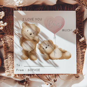 Cartes Pour Fêtes Annuelles Douce Je T'Aime Beary Beaucoup Saint-Valentin