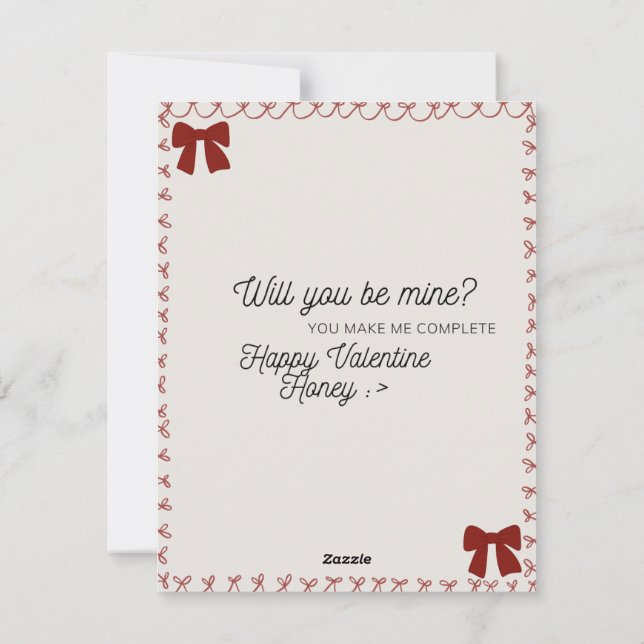 Cartes Pour Fêtes Annuelles Douce Saint-Valentin  (Dos)