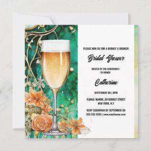Cartes Pour Fêtes Annuelles Douche nuptiale orange rose vert tendance