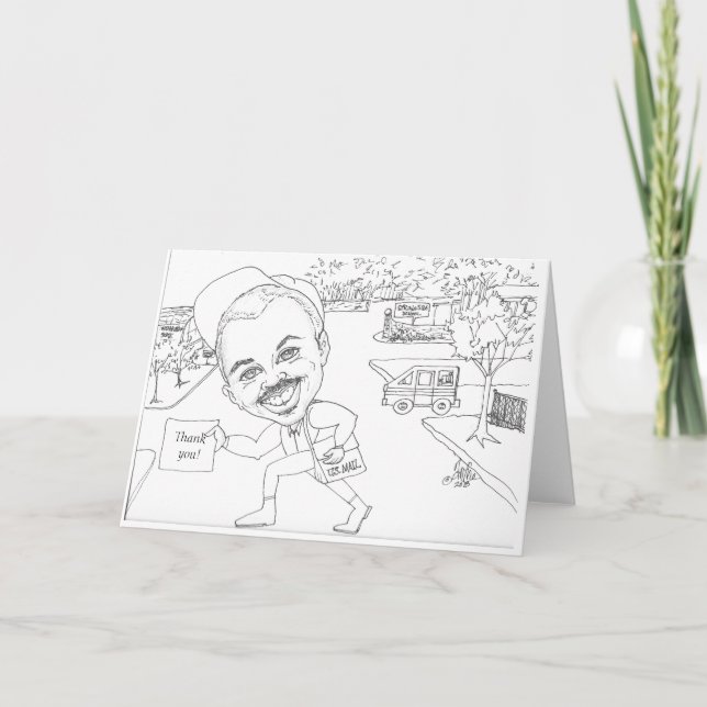 Cartes Pour Fêtes Annuelles Doug the mail man man Thank you ! (Devant)