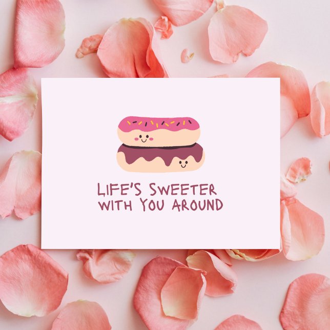 Cartes Pour Fêtes Annuelles Doughnut Duo - Une Saint-Valentin sucrée (Créateur téléchargé)