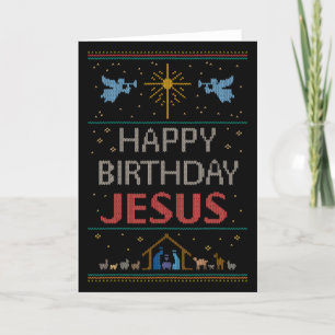 Cartes Pour Fêtes Annuelles Douleur de Noël moche Religieux Christian Jésus