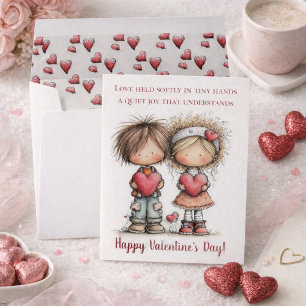 Cartes Pour Fêtes Annuelles Doux amis de la Saint-Valentin – Enfants fantaisis