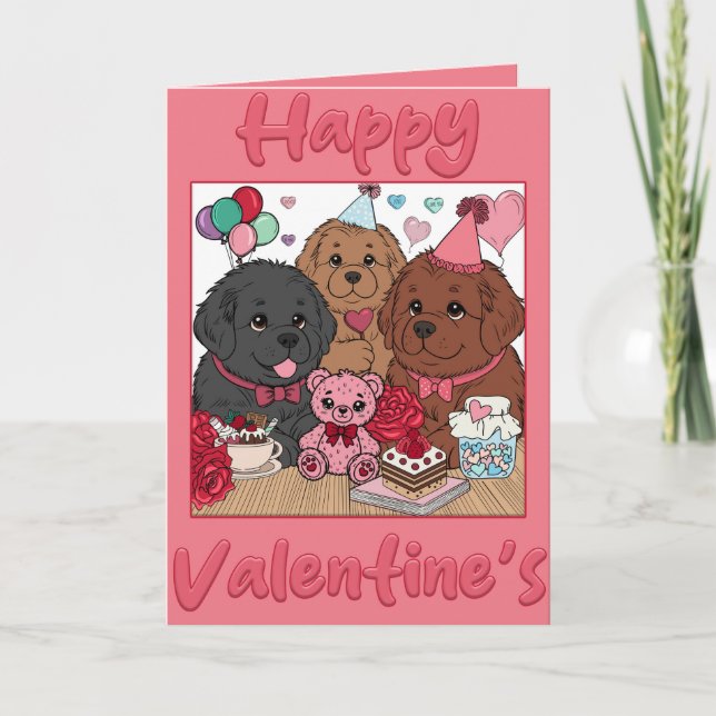 Cartes Pour Fêtes Annuelles Doux Comme Toi, Newfy Love (Devant)