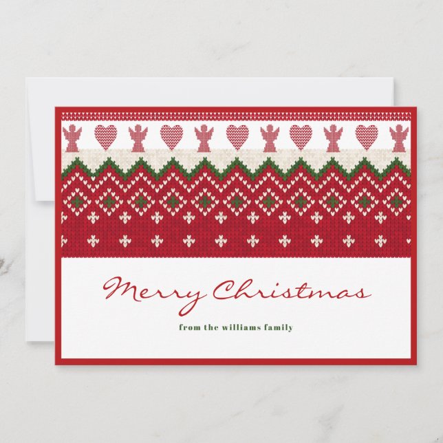 Cartes Pour Fêtes Annuelles Doux laide mal nue Hygge Angels Coeurs Noël (Devant)