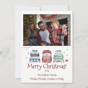 Cartes Pour Fêtes Annuelles Doux moche Joyeux Noël avec photo