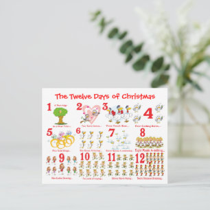 Cartes Pour Fêtes Annuelles Douze jours de Noël