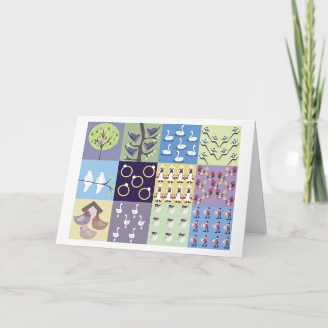 Cartes Pour Fêtes Annuelles Douze jours de Noël (Devant)