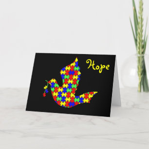 Cartes Pour Fêtes Annuelles Dove of Hope - Autism Puzzle Pièces