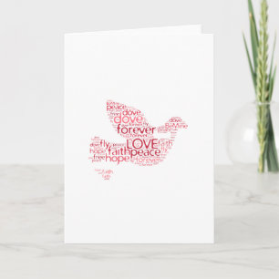 Cartes Pour Fêtes Annuelles Dove Peace Love Valentines Jour Mot Cloud
