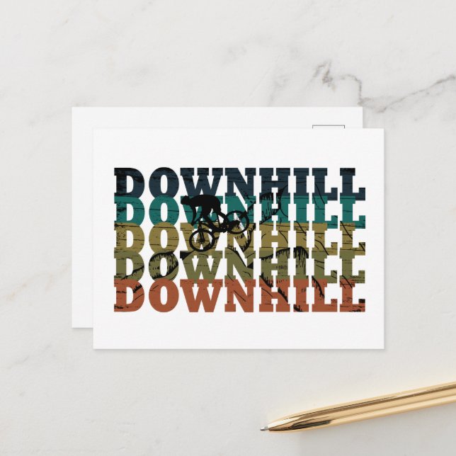 Cartes Pour Fêtes Annuelles Downhill (Devant/Arrière en situation)