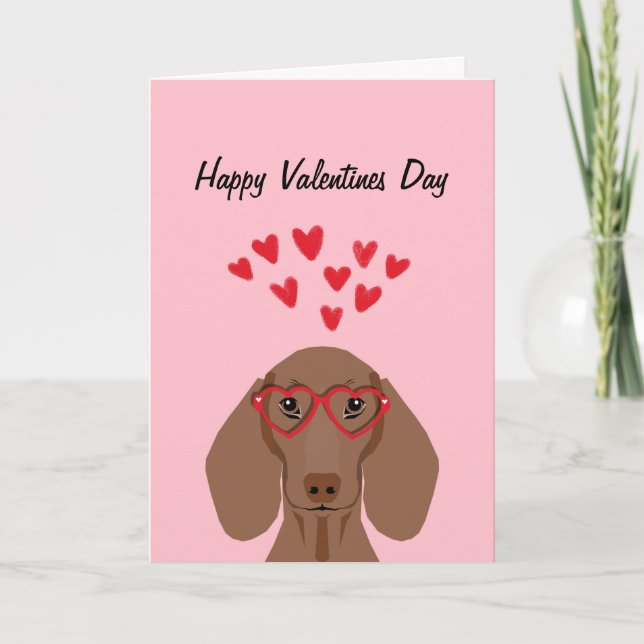 Cartes Pour Fêtes Annuelles Doxie Dachshund Valentines Love Card - rouge (Devant)