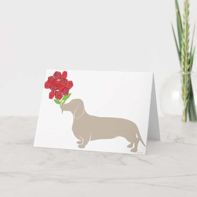 Cartes Pour Fêtes Annuelles Doxie livre 12 Roses Rouges - Saint Valentin! ! !  (Devant)