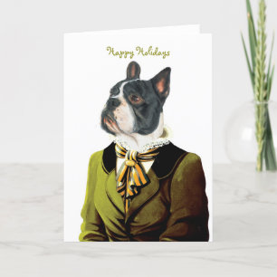 Cartes Pour Fêtes Annuelles DR201 Boston Terrier, bonnes fêtes